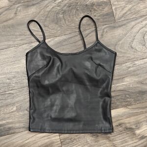 Haley & June Black Pleather Women's Camisole Top